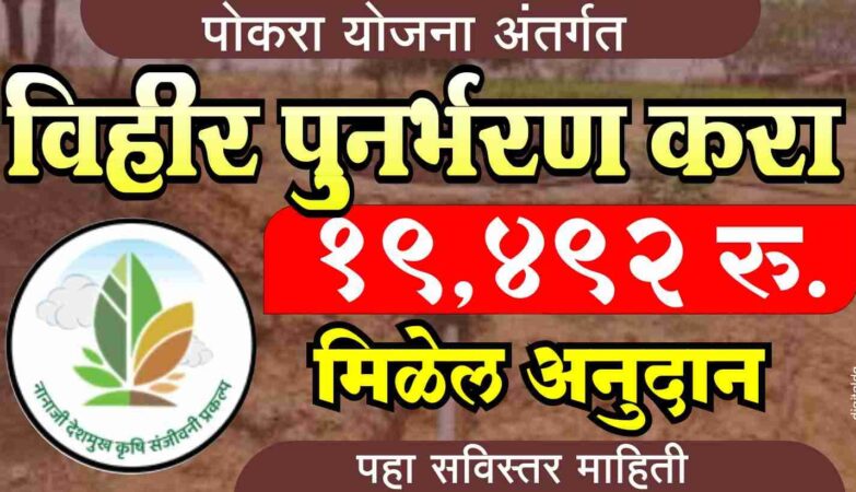 पोकरा योजनेअंतर्गत विहीर पुनर्भरण ऑनलाईन अर्ज करून १९४९२ रुपये अनुदान मिळवण्याची माहिती