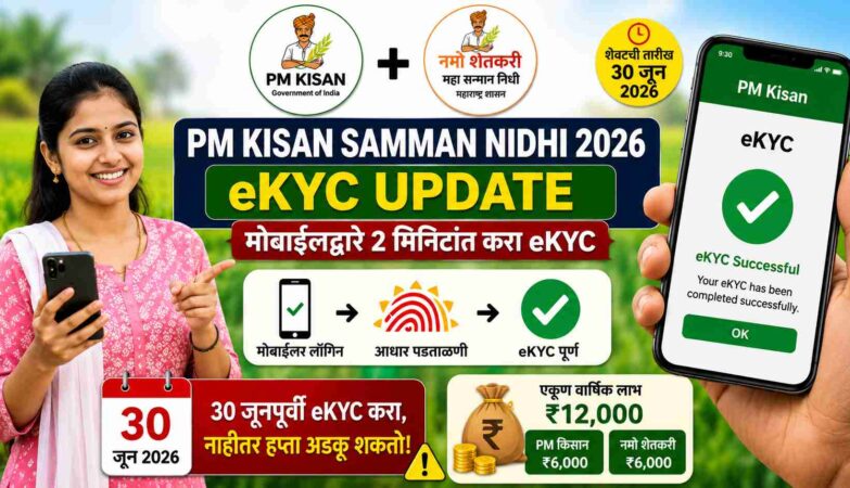 पीएम किसान सन्मान निधी इकेवायसी 2026